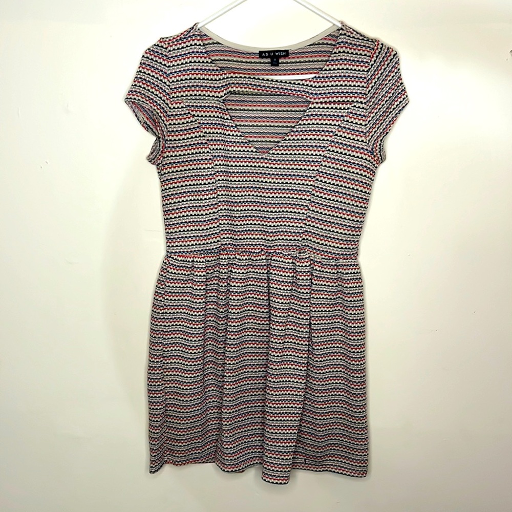 Striped Open front Dress
